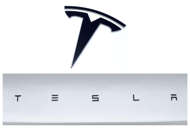 Custom Cut Graphics Vinyl Logo Wrap for Tesla Model 3 (2024 to Current)  Standard Wrap  2 pc-Set (Satin Black) - Image 1